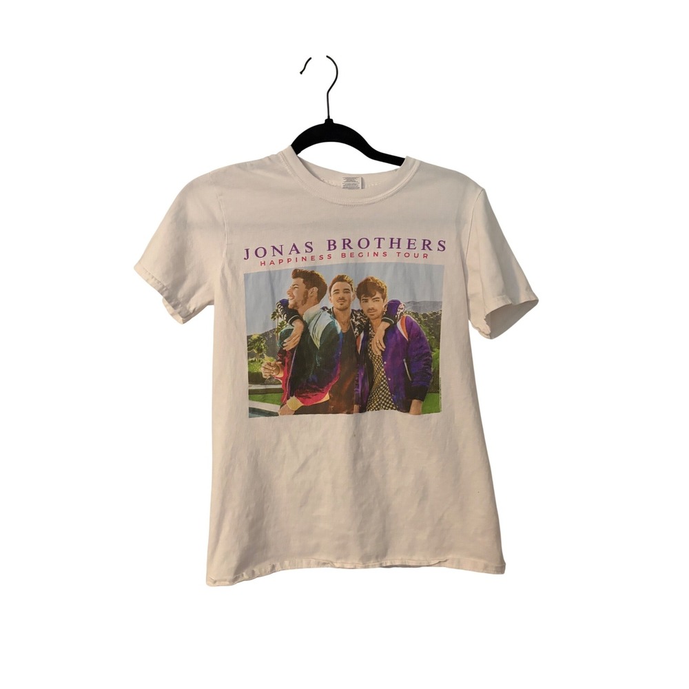 Jonas Brothers‎ Happiness Begins Tour 2019 White Graphic T-Shirt Small